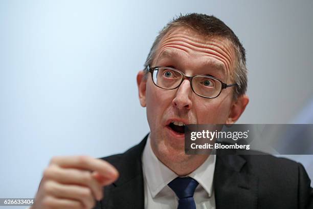 Sam Woods, deputy governor for prudential regulation at the Bank of England and chief executive officer of the Prudential Regulation Authority ,...