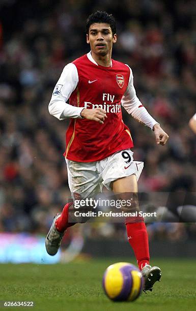 Eduado Alves da Silva of Arsenal on the ball during the Barclays Premier League match between Fulham and Arsenal at Craven Cottage of January 19,...