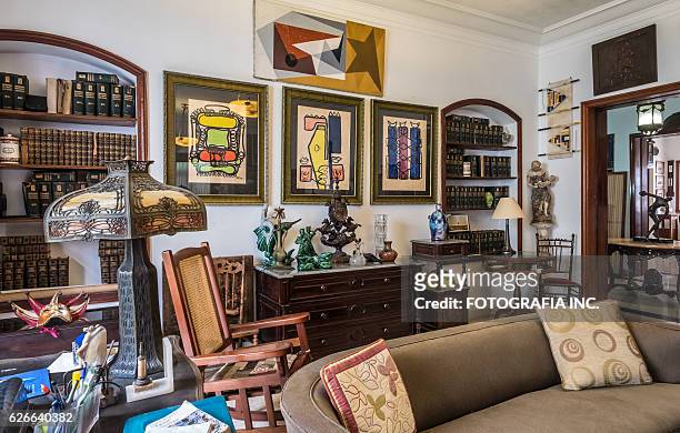 interior of old havana villa - havana art stock pictures, royalty-free photos & images