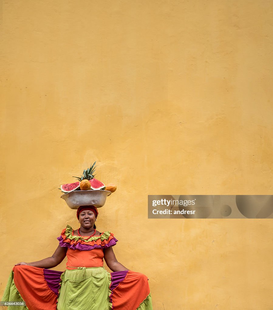 Beautiful Palenquera in Cartagena