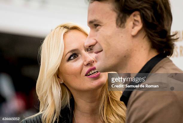 Carolina Cerezuela and Carlos Moya attend an event at the Triathlon of the Gifts store to celebrate the 75th Anniverasy of the El Corte Ingles...