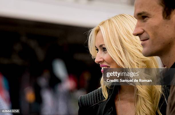 Carolina Cerezuela and Carlos Moya attend an event at the Triathlon of the Gifts store to celebrate the 75th Anniverasy of the El Corte Ingles...