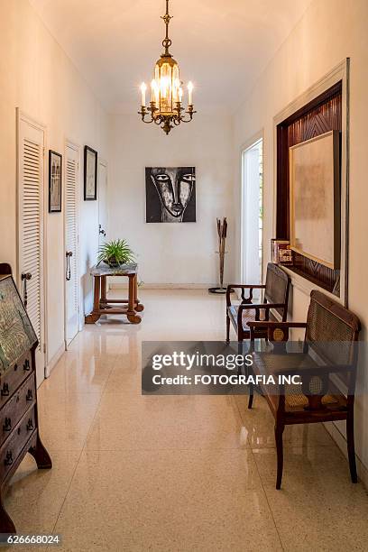 interior of old havana villa - havana door stock pictures, royalty-free photos & images