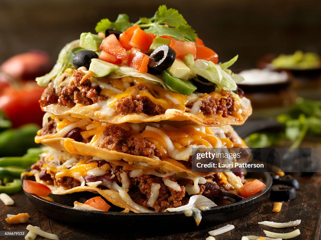 Chilli Cheese Tostada Tower