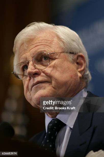 Senator Ted Kennedy speaks on the U.S. Involvement in Iraq at the National Press Club in Washington, DC. Kennedy said during his remarks that he...