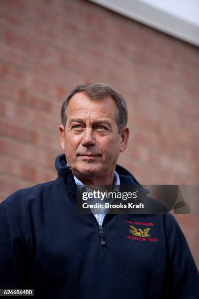 House Republican Leader John Boehner campaigns for local candidates at a county campaign headquarters in Canton, Ohio.