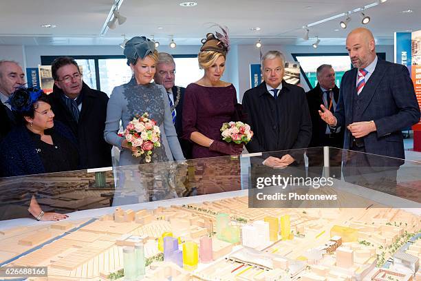 State visit of King Philippe and Queen Mathilde to the Netherlands. Visit of Queen Mathilde and Maxima to station Openbaar Vervoer Terminal project...