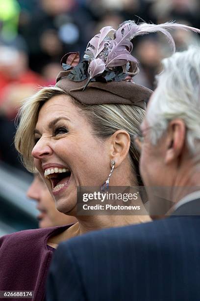 State visit of King Philippe and Queen Mathilde to the Netherlands. Visit of Queen Mathilde and Maxima to station Openbaar Vervoer Terminal project...