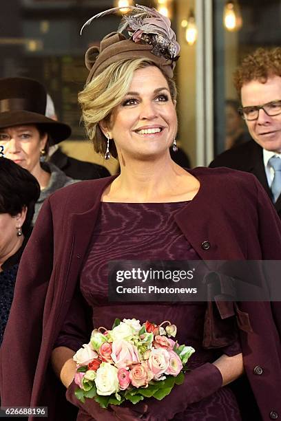 State visit of King Philippe and Queen Mathilde to the Netherlands. Visit of Queen Mathilde and Maxima to station Openbaar Vervoer Terminal project...