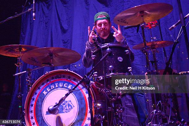 John Fred Young of Black Stone Cherry perform at Sheffield City Hall on November 28, 2016 in Sheffield, England.