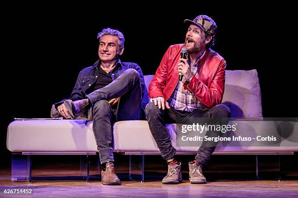 Italian singer-songwriters Luciano Ligabue and Jovanotti are guest of the show 'Sottosopra': Roberto Saviano Meets The Audience on November 28, 2016...