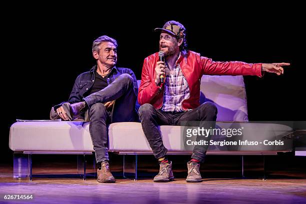 Italian singer-songwriters Luciano Ligabue and Jovanotti are guest of the show 'Sottosopra': Roberto Saviano Meets The Audience on November 28, 2016...