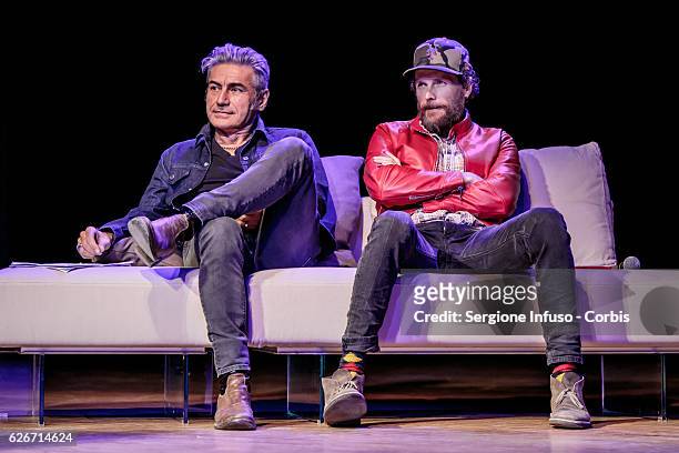 Italian singer-songwriters Luciano Ligabue and Jovanotti are guest of the show 'Sottosopra': Roberto Saviano Meets The Audience on November 28, 2016...