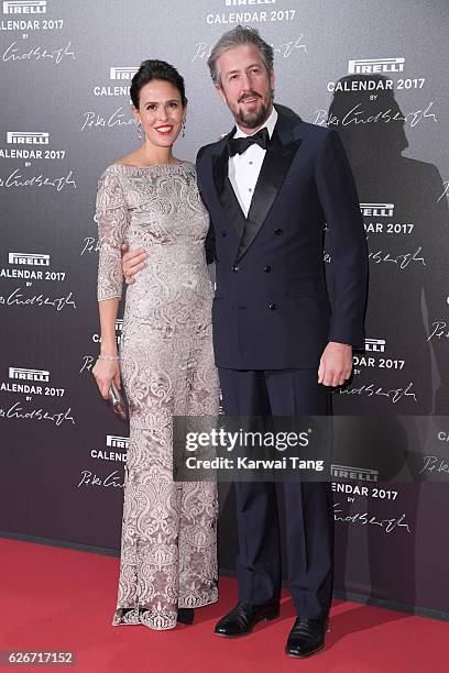 Ilaria Tronchetti Provera and Anselmo Guerrieri Gonzaga attend the 2017 Pirelli Calendar Gala Dinner at La Cite Du Cinema on November 29, 2016 in...