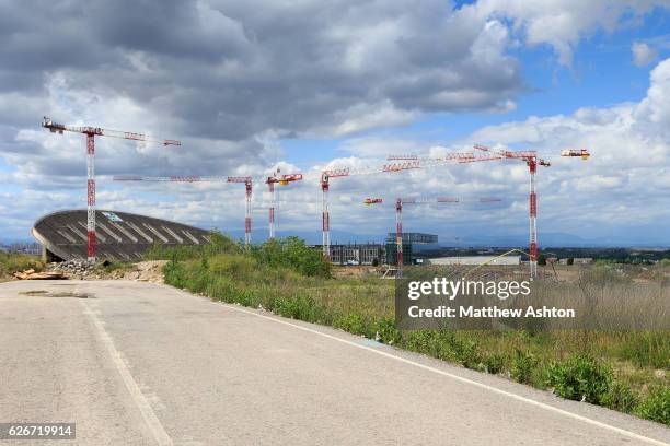 Estadio La Peineta, officially known as Estadio Olímpico de Madrid, under construction in Madrid, Spain. It will become the new stadium of the...