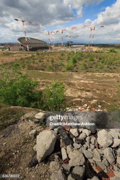 Estadio La Peineta, officially known as Estadio Olímpico de Madrid, under construction in Madrid, Spain. It will become the new stadium of the...