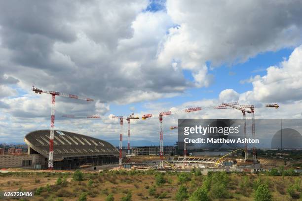 Estadio La Peineta, officially known as Estadio Olímpico de Madrid, under construction in Madrid, Spain. It will become the new stadium of the...