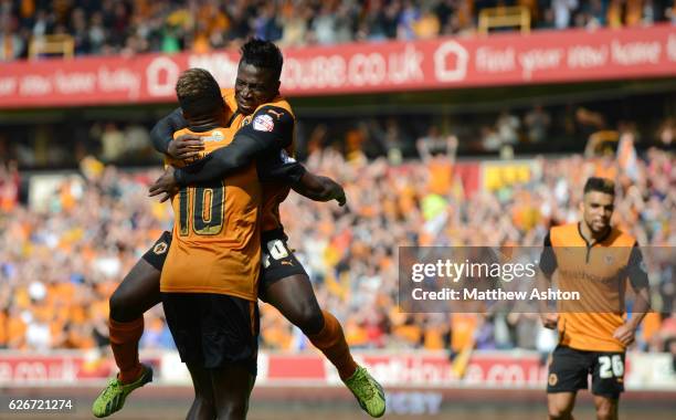 Nouha Dicko of Wolverhampton Wanderers celebrates after scoring a goal to make it 3-0