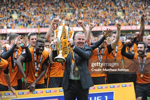 Kenny Jackett the head coach / manager of Wolverhampton Wanderers Sky Bet League One champions