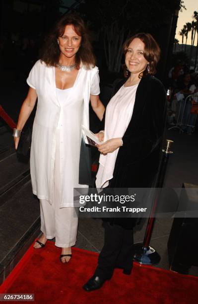 Jacqueline Bisset and Marcheline Bertrand at the "Original Sin" premiere.