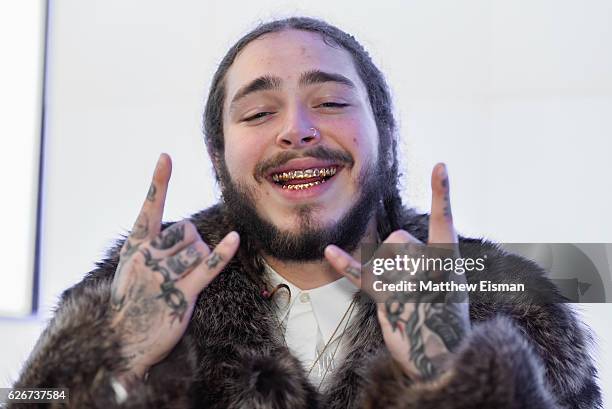 Rapper Post Malone visits SiriusXM Studio on November 30, 2016 in New York City.