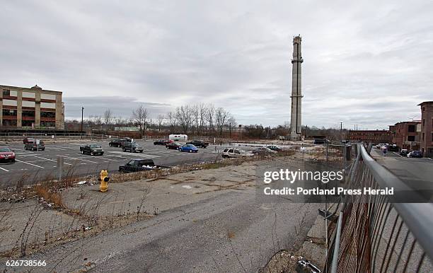 The former MERC site sits empty while nearby parts of the city are in a new phase of revitalization.