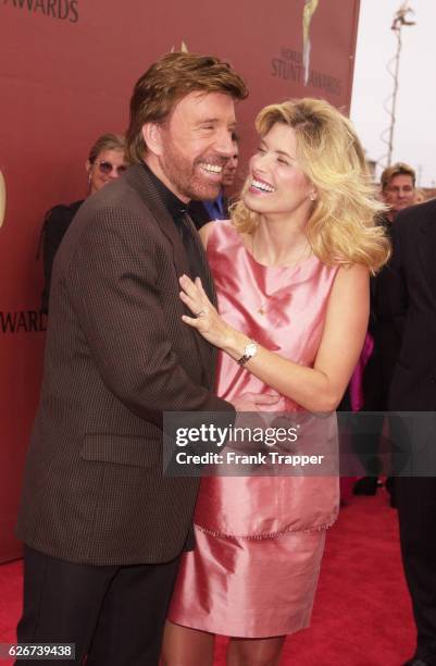 Chuck Norris and his wife Gena O'Kelley, who is expecting twins, at the World Stunt Awards 2001, honoring the men and women who risk their lives to...