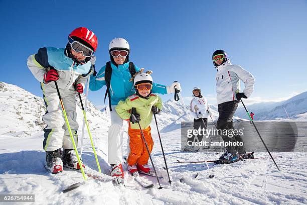 people skiing - european alps stock pictures, royalty-free photos & images