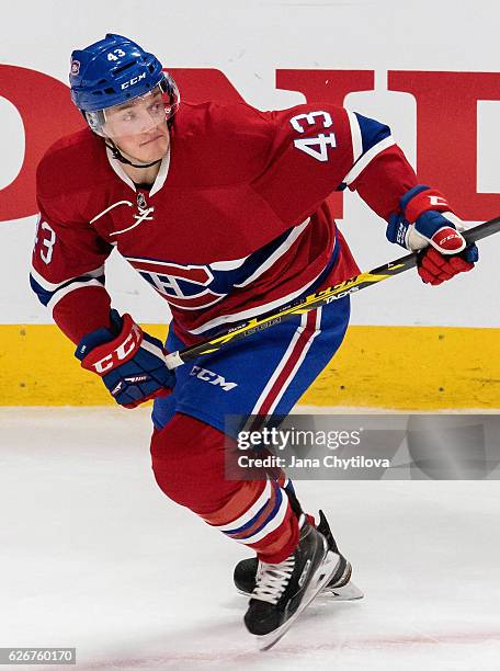 Victor Bartley of the Montreal Canadiens plays in the game against the Boston Bruins at Bell Centre on December 9, 2015 in Montreal, Quebec, Canada.