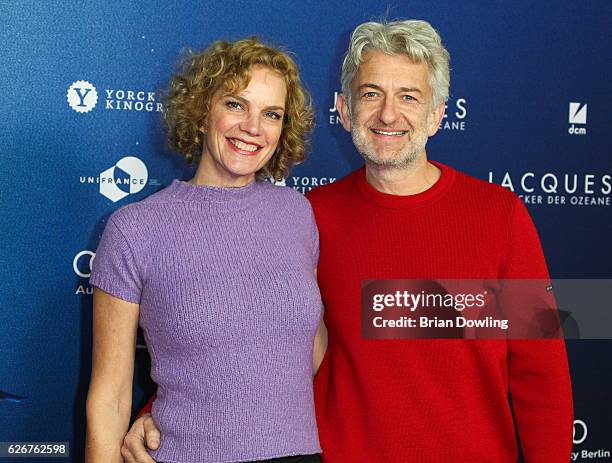 Dominic Raacke and Alexandra Rohleder on the red carpet on arrival for the opening film of the 16th French Film Week Berlin, 'L'Odyssee' , at Kino...