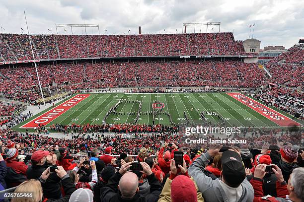 Ohio State Marching Band Script Ohio Photos and Premium High Res ...