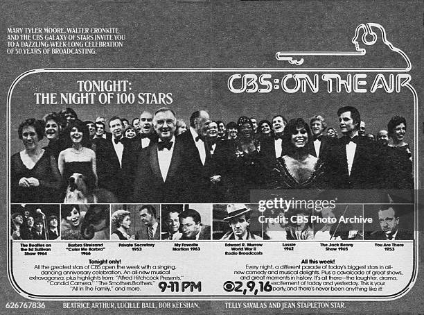 Television advertisement as appeared in the March 25, 1978 issue of TV Guide magazine. A celebration of the 50th anniversary of CBS's history in...