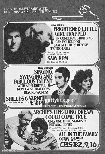 Television advertisement as appeared in the March 25, 1978 issue of TV Guide magazine. A celebration of the 50th anniversary of CBS's history in...