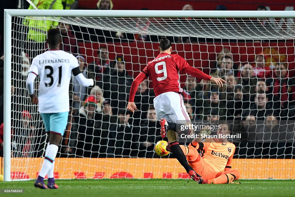 Manchester United v West Ham United - EFL Cup Quarter-Final