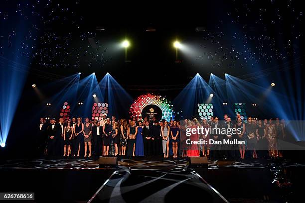 Team GB athletes seen onstage at the Team GB Ball at Battersea Evolution on November 30, 2016 in London, England.