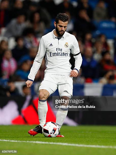 Nacho Fernandez of Real Madrid in action during the Copa del Rey round of 32 second leg match between Real Madrid CF and Cultural y Deportiva Leonesa...