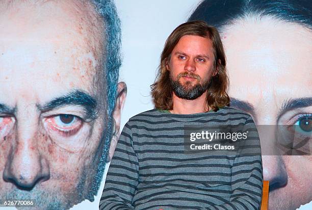 Sandino Saravia participates of a press conference for the movie Un Monstruo de Mil Cabezas on November 29, 2016 in Mexico City, Mexico.