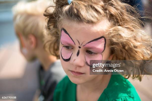 girl with face paint - annie otzen stock pictures, royalty-free photos & images