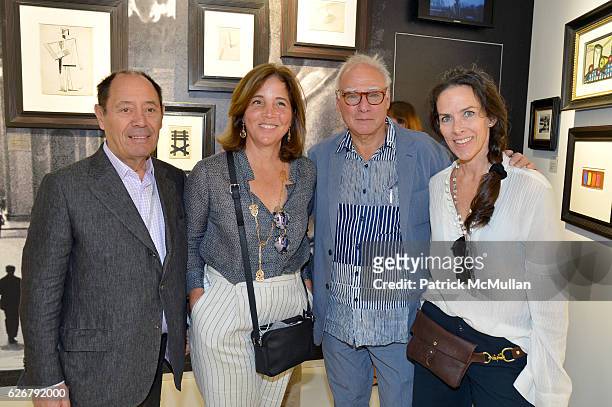 Claude Picasso, Melanie Park, Michael Steinberg and Maureen Mahoney attend the "The future is our only goal" exhibiton at Galerie Gmurzynska at Art...