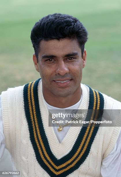Waqar Younis of Pakistan before the 1st Test match between England and Pakistan at Lord's Cricket Ground, London, 24th July 1996.
