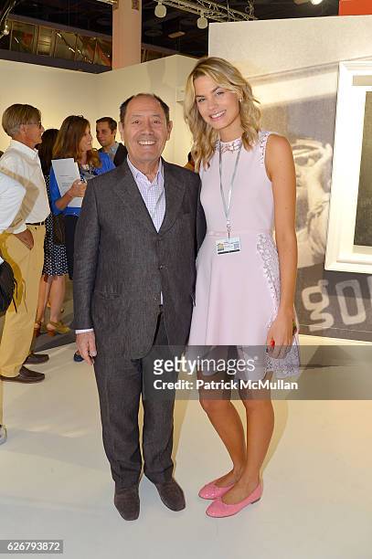Claude Picasso and Isabelle Bscher attend the "The future is our only goal" exhibiton at Galerie Gmurzynska at Art Basel Miami Beach 2016 at Miami...