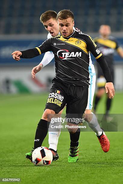 Mario Ticinovic of sporting lokeren and Thomas Foket midfielder of KAA Gent during the Croky Cup match between KAA Gent and KSC LOKEREN in the...