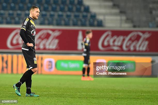 Rob Schoofs midfielder of KAA Gent celebrates after the 1-0 during the Croky Cup match between KAA Gent and KSC LOKEREN in the Ghelamco Arena stadium...