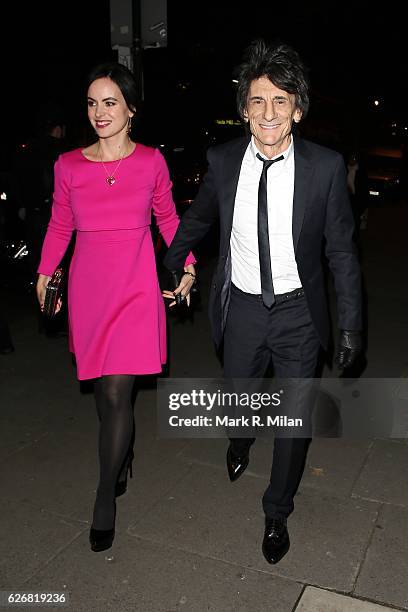 Sally Humphreys and Ronnie Wood attend the Tusk Conservation Awards ceremony & dinner at the Victoria and Albert Museum attending the Sunday Times...