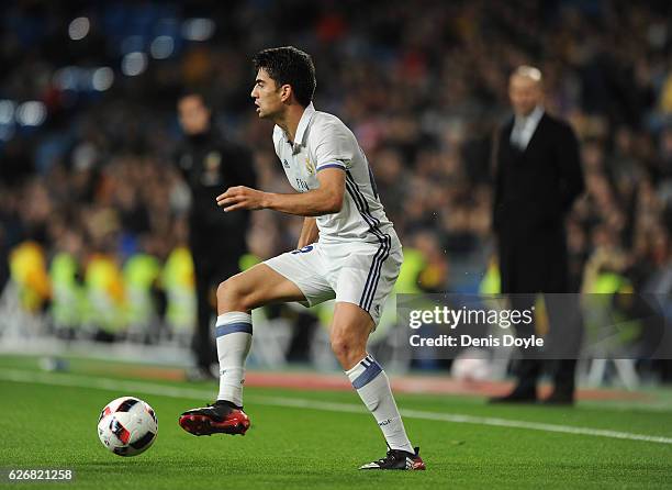 Enzo Zidane of Real Madrid CF in action during the Copa del Rey last of 32 match between Real Madrid and Cultural Leonesa at estadio Santiago...