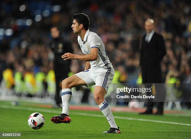 Enzo Zidane of Real Madrid CF in action during the Copa del Rey last of 32 match between Real Madrid and Cultural Leonesa at estadio Santiago...