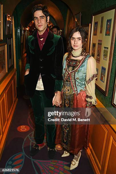 Thomas Cohen and Zoe Bleu attend the Sunday Times Style Christmas Party at Annabel's on November 30, 2016 in London, England.