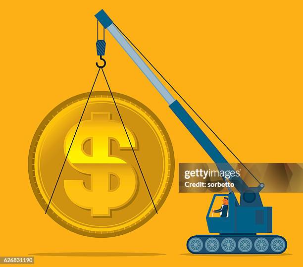 making profit - container crane stock illustrations