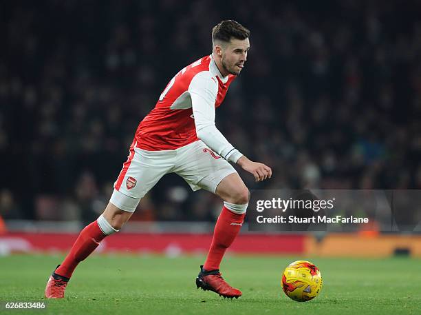 Carl Jenkinson of Arsenal during the EFL Quarter Final Cup match between Arsenal and Southampton at Emirates Stadium on November 30, 2016 in London,...