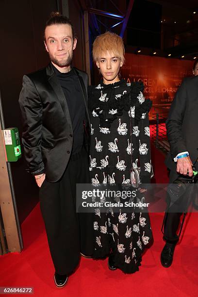 Alina Sueggeler and Andi Weizel of the band 'Frida Gold' during the Bambi Awards 2016, arrivals at Stage Theater on November 17, 2016 in Berlin,...